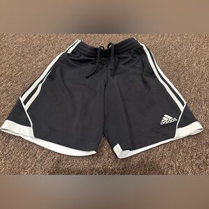 Adidas Kids Black Soccer Shorts S Sz 8 active running gym bottoms athletic EUC